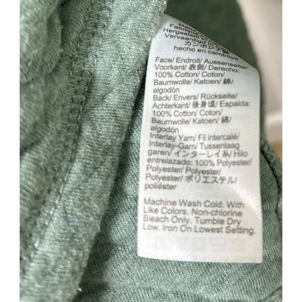 J.Crew Authentic Quilted Quarter Zip Pullover Mens XXL Sage‎ Green 100% Cotton